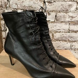 Zara lace up leather boots